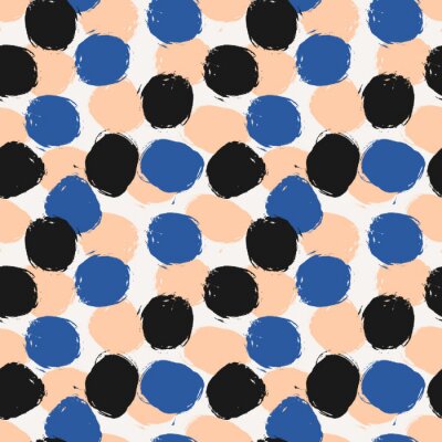 Tapete Dreifarbiges Motiv mit unregelmäßigen Kreisen