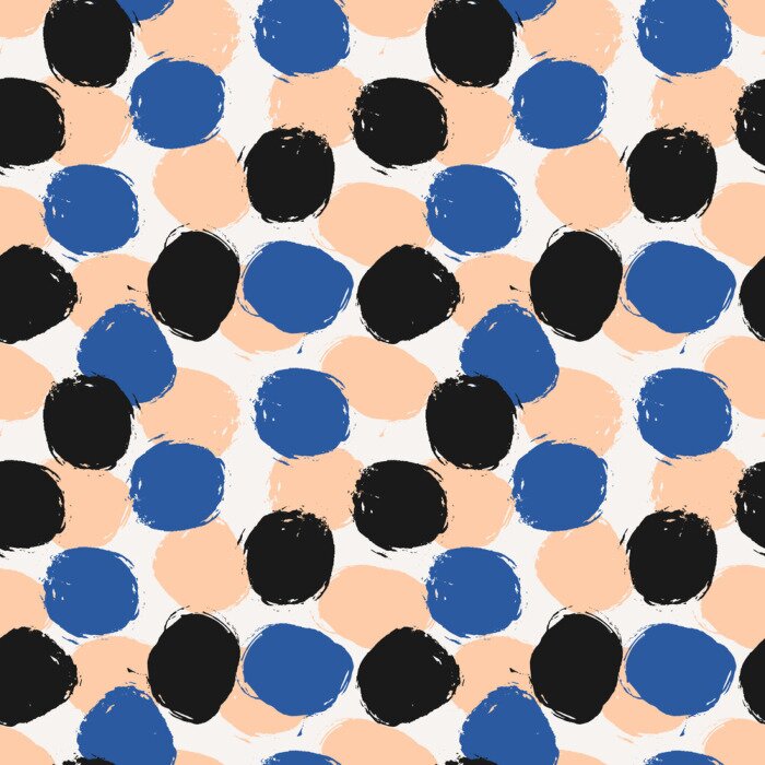 Tapete Dreifarbiges Motiv mit unregelmäßigen Kreisen