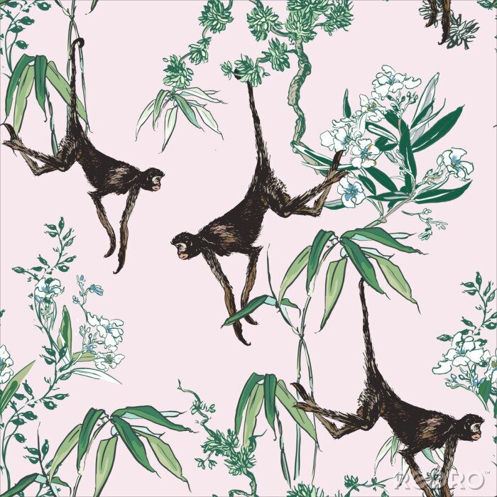Tapete Dschungel Chinoiserie-Muster