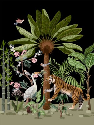 Dschungel in einer eleganten Illustration