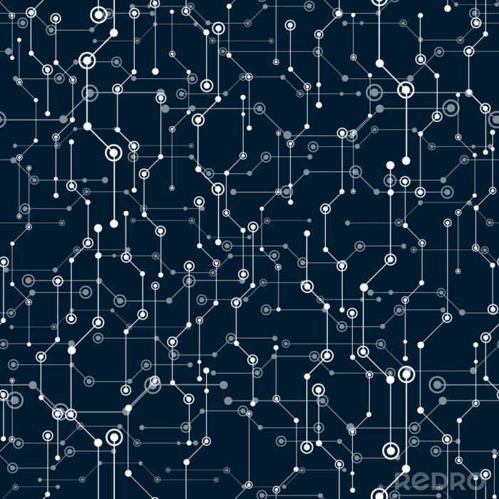 Tapete Dunkelblaues Muster mit Netzwerkverbindungen