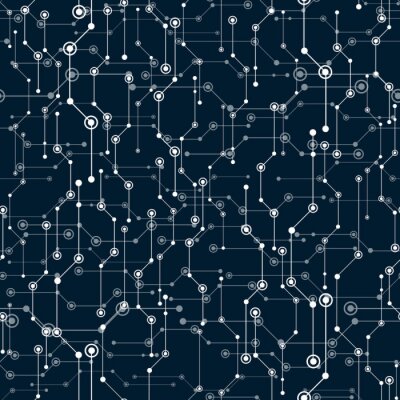 Tapete Dunkelblaues Muster mit Netzwerkverbindungen