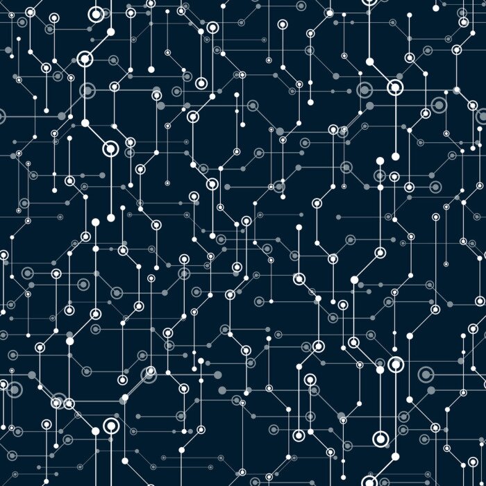 Tapete Dunkelblaues Muster mit Netzwerkverbindungen