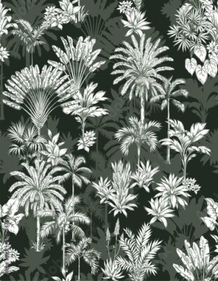 Tapete Dunkelgrünes Land alter Bäume