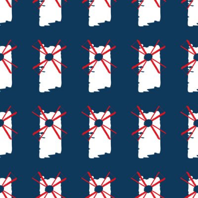 Tapete Dutch classic blue mills repeat pattern print background design