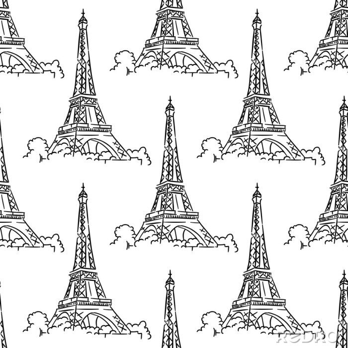 Tapete Eiffelturm nahtlose Hintergrundmuster