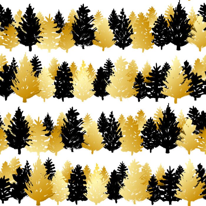 Tapete Ein dichter schwarz-goldener Hain