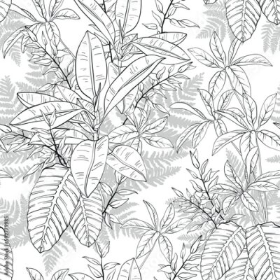 Tapete Ein Garten mit blühenden Bananenbäumen