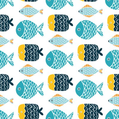 Tapete Ein Schwarm bunter Fische