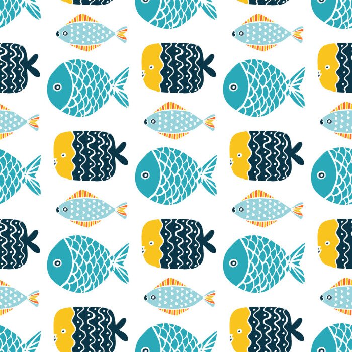 Tapete Ein Schwarm bunter Fische