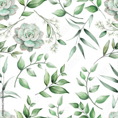 Tapete Ein Strauß Grün und Sukkulenten