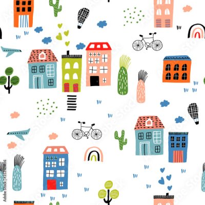 Tapete Ein Tag in einer bunten Stadt