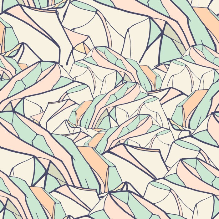 Tapete Eine pastellfarbene Berglandschaft