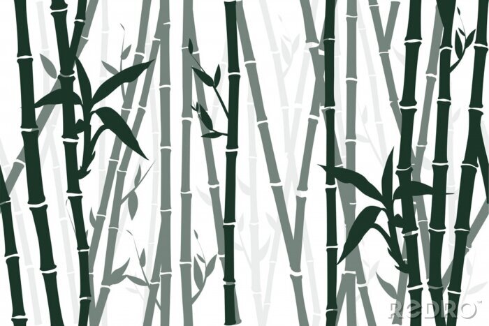 Tapete Einfarbiger Hintergrund mit Bambus