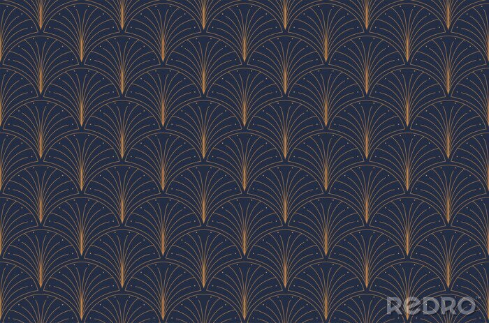 Tapete Elegant art nouveau seamless pattern. Abstract minimalist background. Geometric art deco texture.