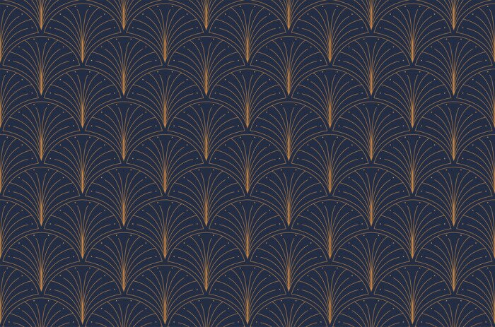 Tapete Elegant art nouveau seamless pattern. Abstract minimalist background. Geometric art deco texture.