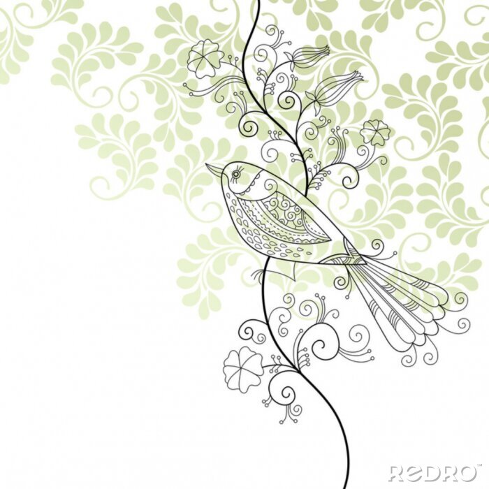Tapete elegant floral Illustration, Grußkarte