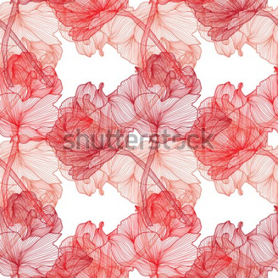 Tapete Elegante Blumen mit Verzierung