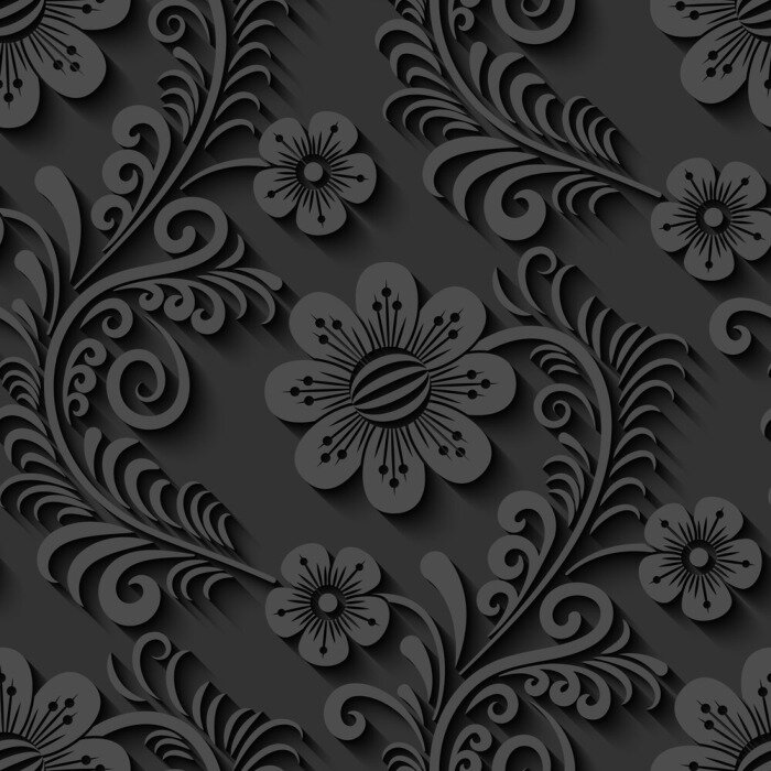 Tapete Elegantes 3d nahtloses Blumenmuster. Vektor-Illustration