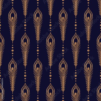 Tapete Elegantes Pfauenfedermotiv