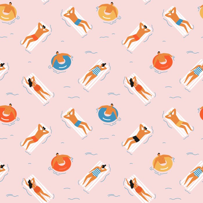 Tapete Entspannen Sie sich im Pool