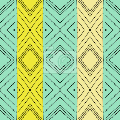 Tapete Ethnische Streifen mit Mustern