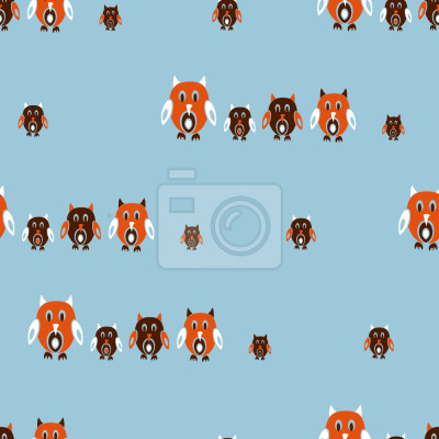 Tapete Eulenfamilien