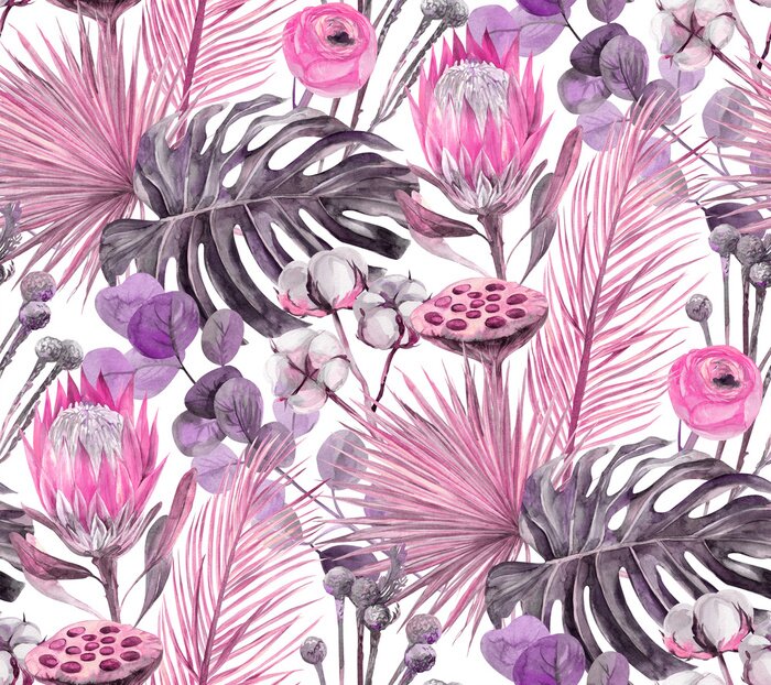 Tapete Exotisch mit pinken Details