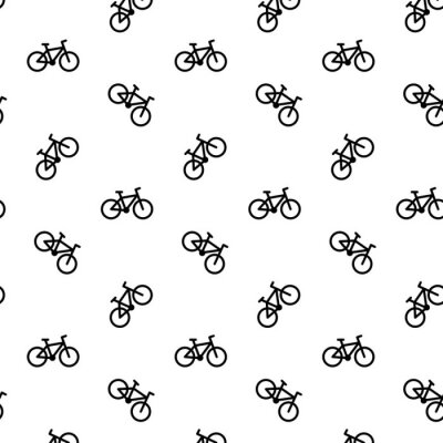 Tapete Fahrrad nahtlose Muster schwarz weiß