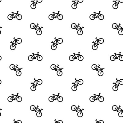 Tapete Fahrrad nahtlose Muster schwarz weiß