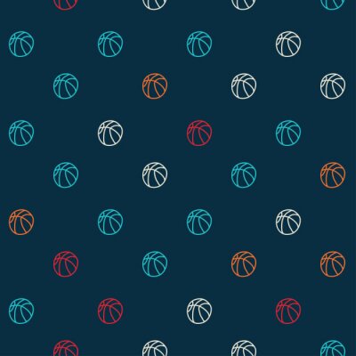 Tapete Farbigen Basketball-Muster