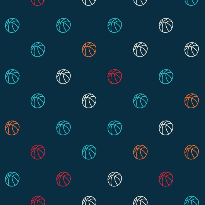 Tapete Farbigen Basketball-Muster