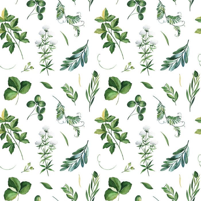 Tapete Feldgrüne Blätter