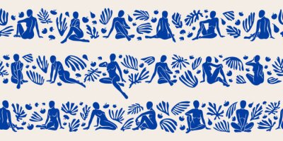 Tapete Feminines Muster im Matisse-Stil