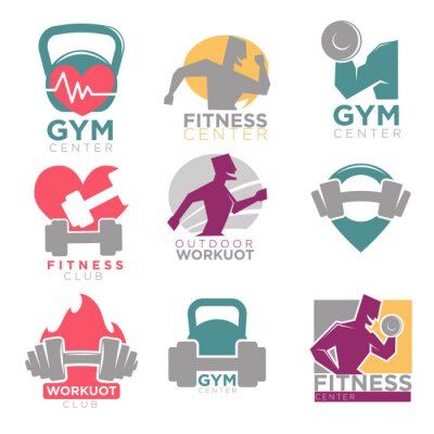 Tapete Fitness-und Fitness-Club Sport Vektor-Icons gesetzt