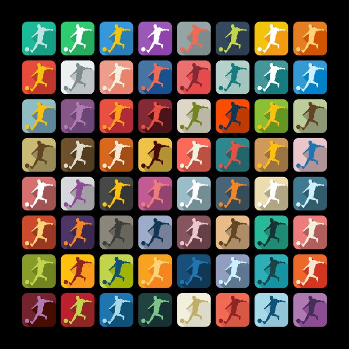 Tapete Flacher Entwurf: Fußballspieler