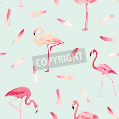 Tapete Flamingo Federn