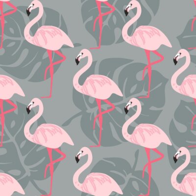 Tapete Flamingos auf einem Bein