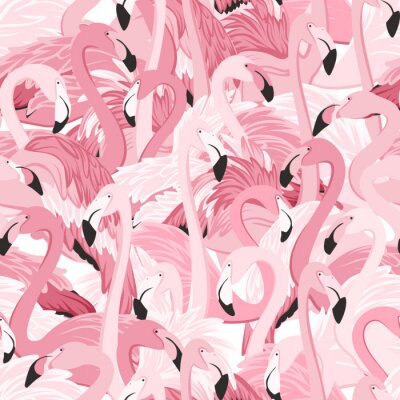 Flamingos auf grafischem Muster