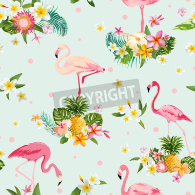 Tapete Flamingos in den Tropen