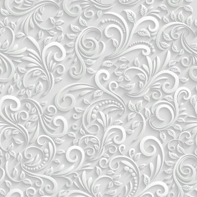 Tapeten Floral Seamless Background 3D