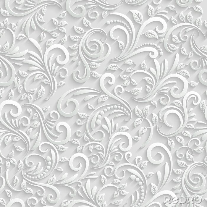 Tapete Floral Seamless Background 3D
