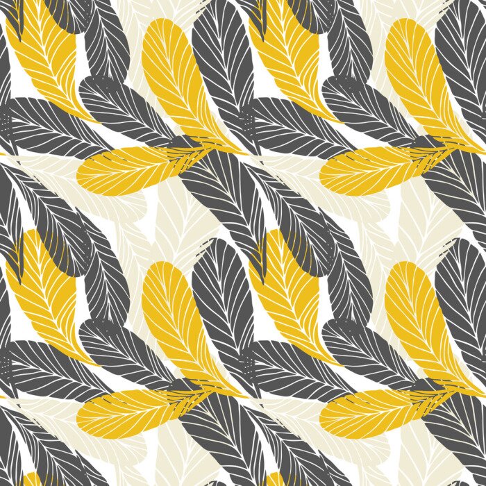 Tapete Floral Vektor nahtlose Muster mit tropischen Blättern.