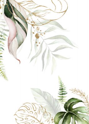 Florale Dekoration mit goldenen Elementen