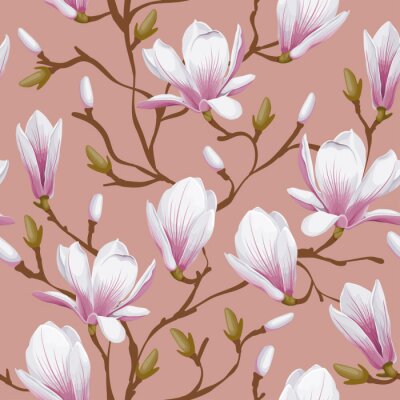 Florales Muster mit Magnolie