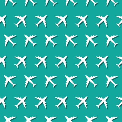Tapete Flugzeug-Handelsluftfahrt-Symbol-nahtloses Muster