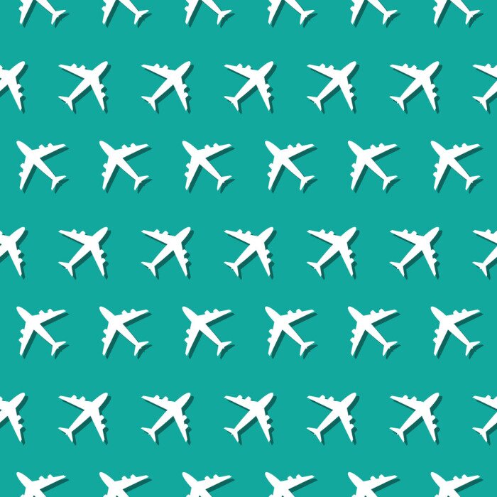 Tapete Flugzeug-Handelsluftfahrt-Symbol-nahtloses Muster