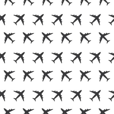 Tapete Flugzeug kommerzielle Luftfahrt nahtlose Zeichen klare Muster Silhouette