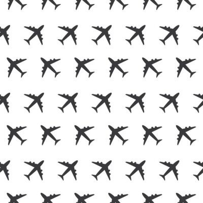 Tapete Flugzeug kommerzielle Luftfahrt nahtlose Zeichen klare Muster Silhouette