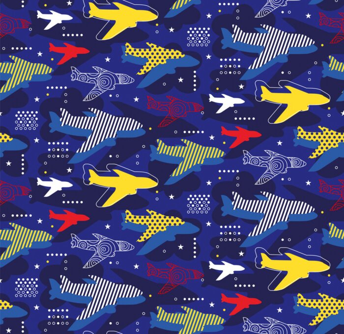 Tapete Flugzeuge nahtlosen Muster geometrischen Stil Design